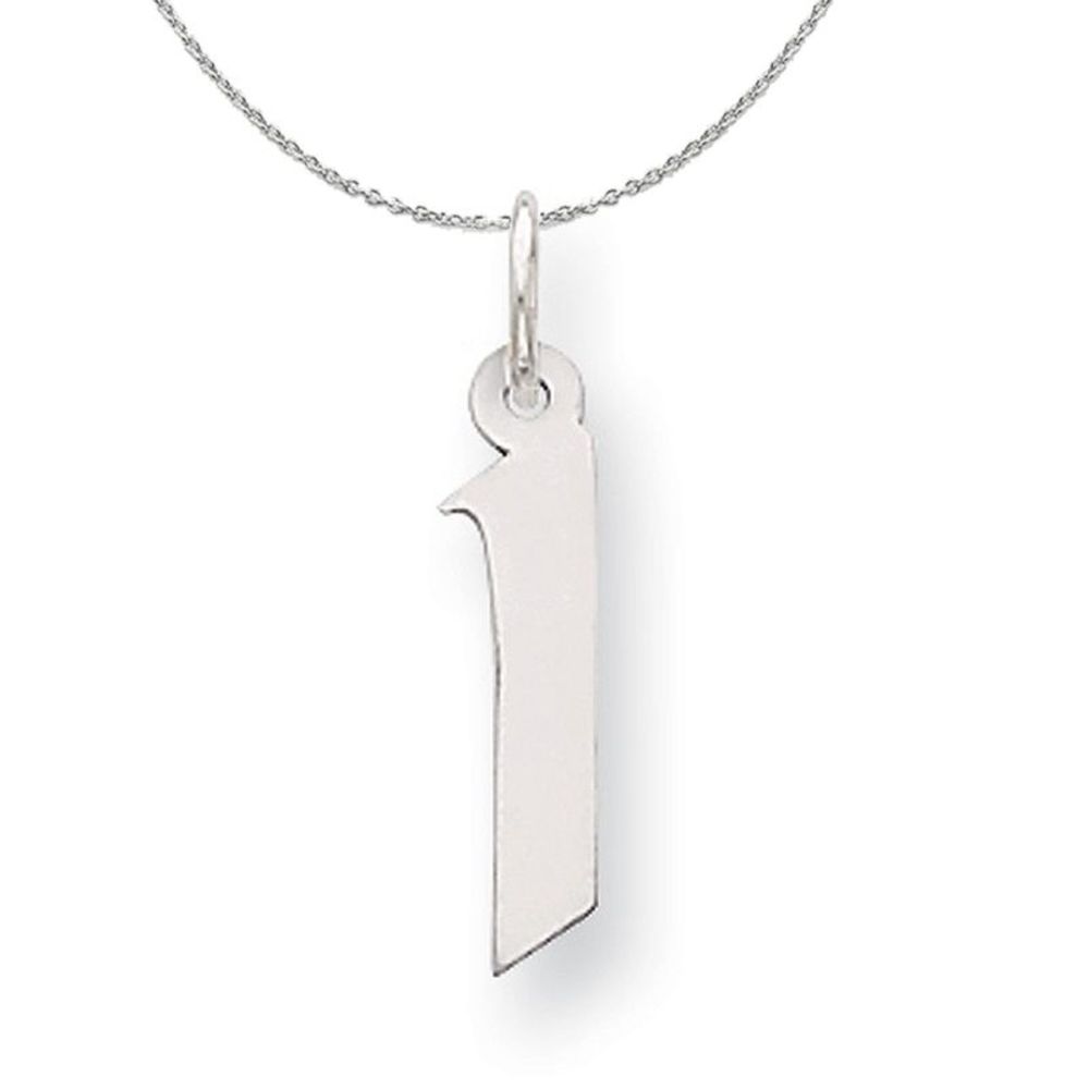 Silver Karlie Collection Block Initial Charm Letter I Necklace - 16 In